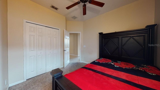3552 Macauley Ct, Ocoee, FL 34761 - bedroom featuring carpet, a closet, and a ceiling fan