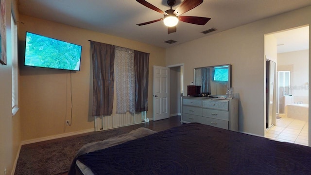 3552 Macauley Ct, Ocoee, FL 34761 - carpeted bedroom with ceiling fan and ensuite bath