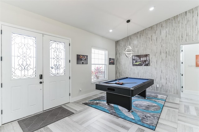 18623 Tunbridge St, Orlando, FL 32833 - rec room with an accent wall, billiards, and recessed lighting