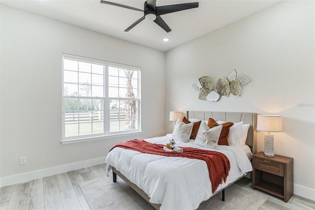 18623 Tunbridge St, Orlando, FL 32833 - bedroom featuring light wood-style floors, recessed lighting, and a ceiling fan