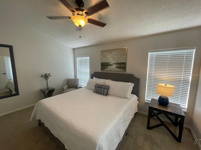 8071 Roaring Creek Ct, Kissimmee, FL 34747 - bedroom featuring carpet floors, a textured ceiling, and a ceiling fan