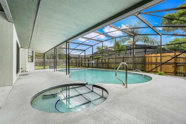 1173 Trotwood Blvd, Winter Springs, FL 32708 - view of pool with a patio area, a fenced backyard, and glass enclosure
