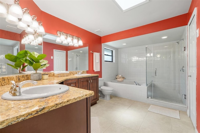 1173 Trotwood Blvd, Winter Springs, FL 32708 - full bath featuring double vanity, a stall shower, a bath, and tile patterned floors