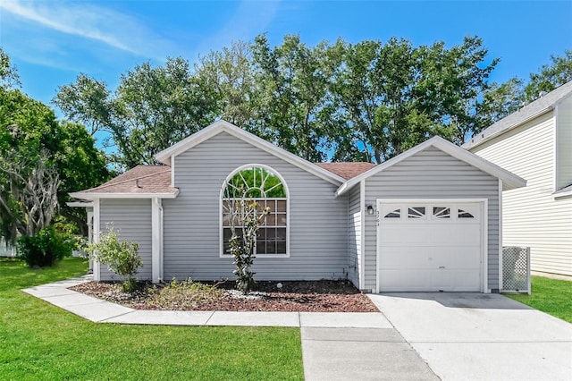 3703 43rd Ave W, Bradenton, FL 34205 - view of front of property with concrete driveway, an attached garage, roof with shingles, and a front lawn