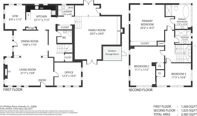 213 Phillips Pl, Orlando, FL 32806 - view of property floor plan