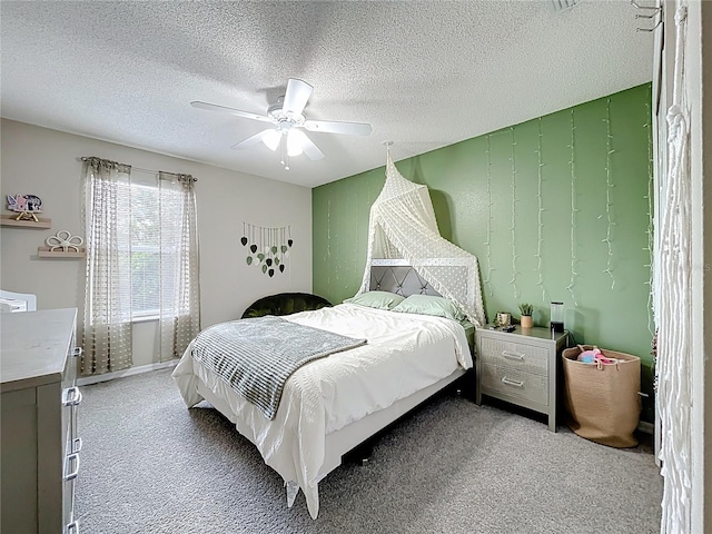238 Hunt St, Clermont, FL 34711 - bedroom featuring light carpet, ceiling fan, and a textured ceiling