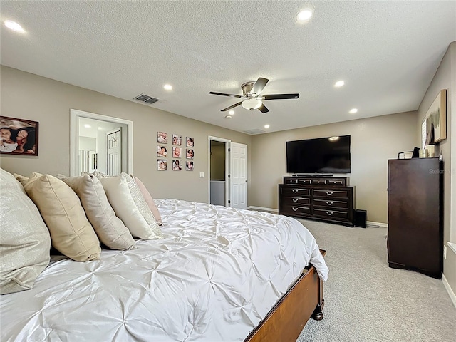 238 Hunt St, Clermont, FL 34711 - bedroom featuring recessed lighting, carpet, a ceiling fan, and a textured ceiling