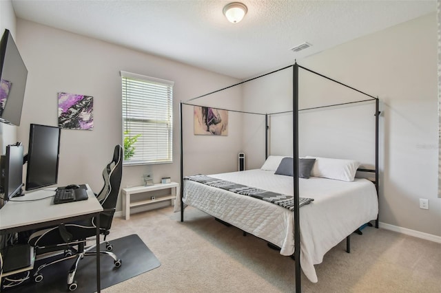 2433 Santa Vista Loop, Apopka, FL 32703 - bedroom featuring light carpet, an office area, and a textured ceiling