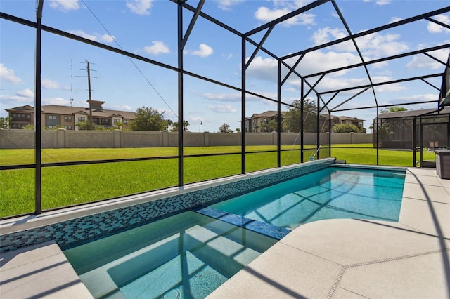 2433 Santa Vista Loop, Apopka, FL 32703 - view of pool with a lanai, a residential view, and a patio area