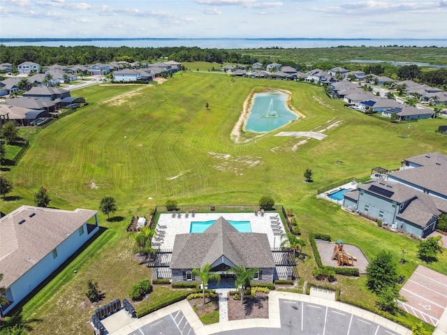 2433 Santa Vista Loop, Apopka, FL 32703 - aerial perspective of suburban area with a nearby body of water and a pool