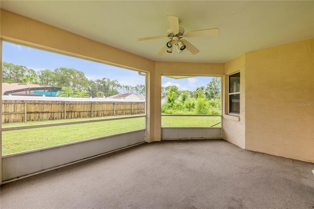 19 Potters Ln, Palm Coast, FL 32164 - unfurnished sunroom with ceiling fan