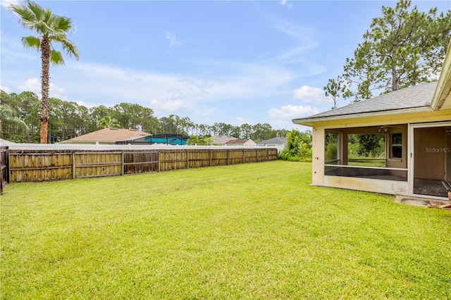 19 Potters Ln, Palm Coast, FL 32164 - fenced backyard featuring a sunroom