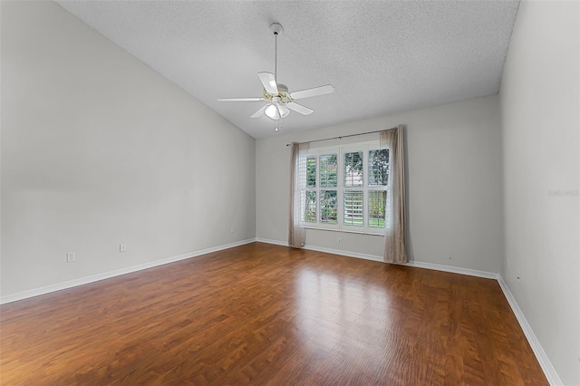 1326 Hampshire Place Cir, Altamonte Springs, FL 32714 - unfurnished room featuring ceiling fan, a textured ceiling, lofted ceiling, and wood finished floors
