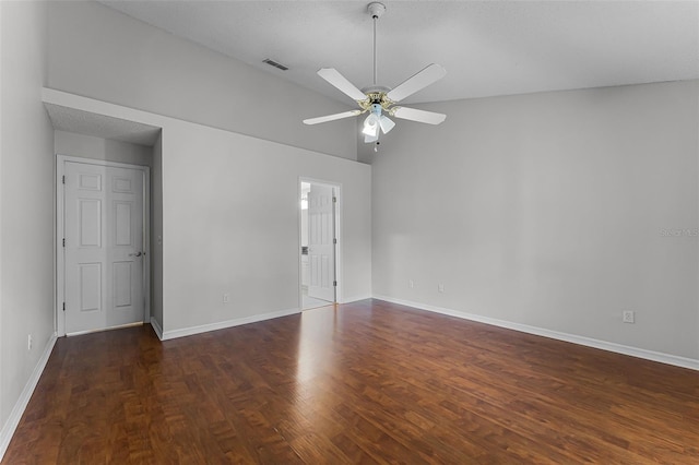 1326 Hampshire Place Cir, Altamonte Springs, FL 32714 - unfurnished room featuring ceiling fan, wood finished floors, and vaulted ceiling