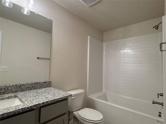 4113 Sagefield Dr, Harmony, FL 34773 - bathroom featuring vanity, a textured ceiling, and bathing tub / shower combination