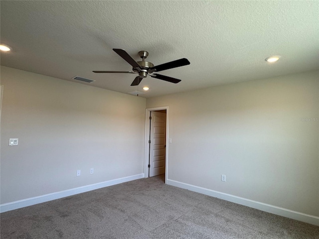 4113 Sagefield Dr, Harmony, FL 34773 - carpeted empty room featuring a ceiling fan, recessed lighting, and a textured ceiling