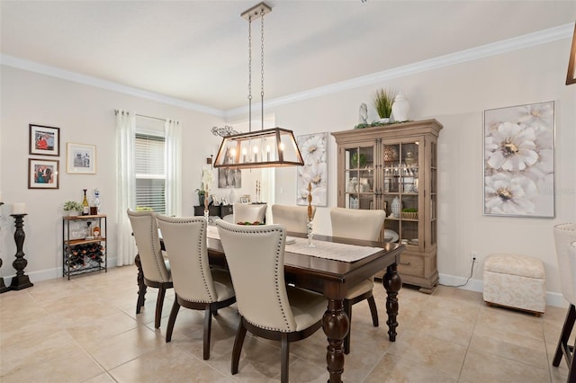 2338 Clemblue Rd, Clermont, FL 34715 - dining space with crown molding and light tile patterned floors