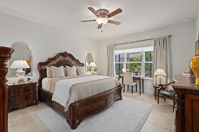 2338 Clemblue Rd, Clermont, FL 34715 - bedroom featuring light tile patterned floors and a ceiling fan