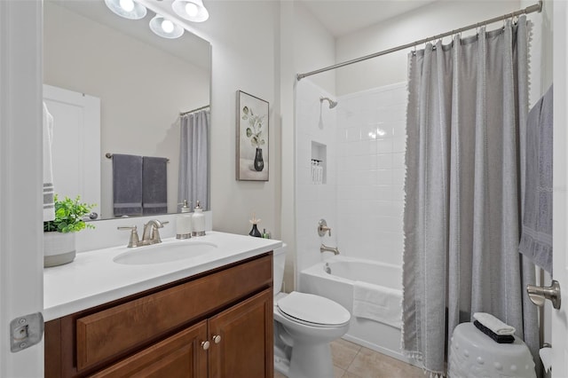 2338 Clemblue Rd, Clermont, FL 34715 - full bath with vanity, shower / bathtub combination with curtain, and tile patterned flooring