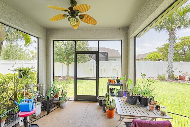 2647 Running Oak Ct, North Port, FL 34289 - sunroom with a ceiling fan and healthy amount of natural light