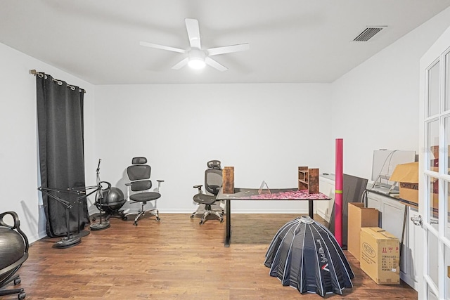 2647 Running Oak Ct, North Port, FL 34289 - misc room with wood finished floors and ceiling fan