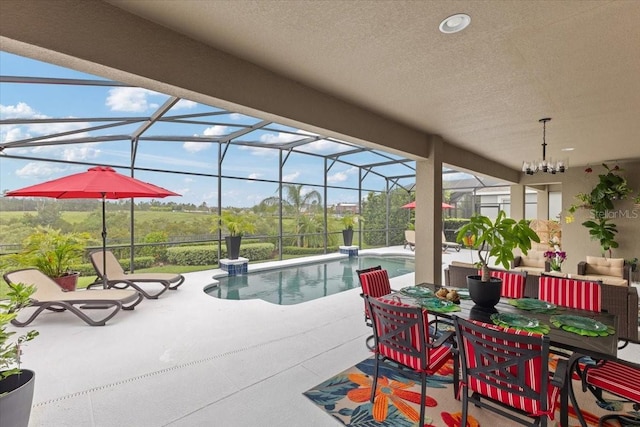 15264 Shonan Gold Dr, Winter Garden, FL 34787 - view of patio / terrace featuring an outdoor pool and glass enclosure
