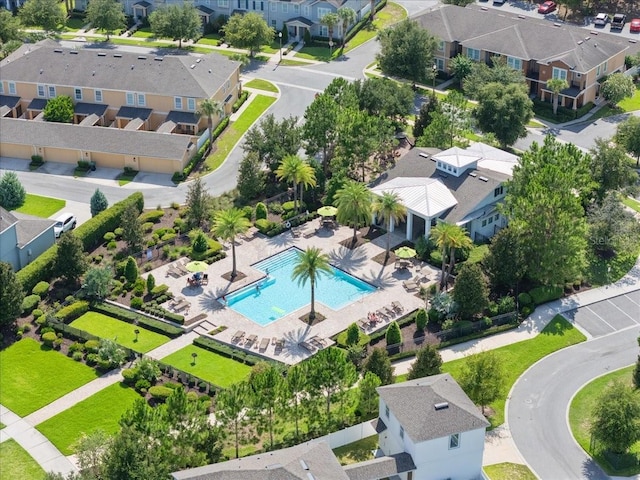 15264 Shonan Gold Dr, Winter Garden, FL 34787 - aerial perspective of suburban area featuring a pool