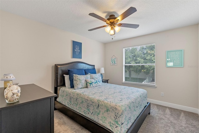 1005 Thunderhead Ln, Minneola, FL 34715 - carpeted bedroom featuring a ceiling fan and a textured ceiling