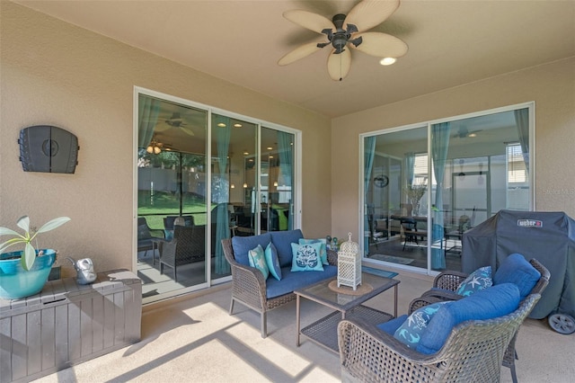 1005 Thunderhead Ln, Minneola, FL 34715 - view of patio / terrace with an outdoor living space and ceiling fan