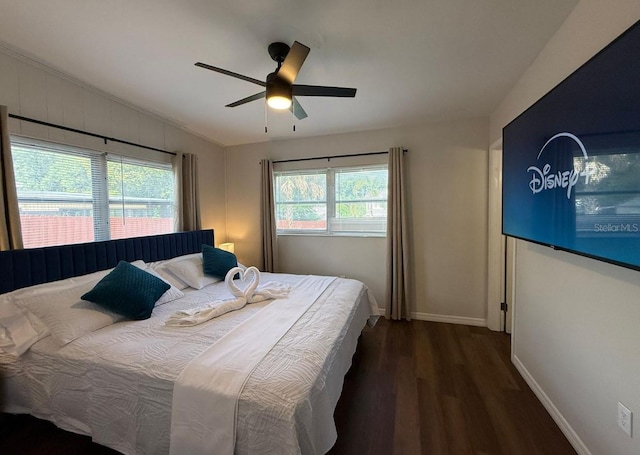 904 15th St NE, Winter Haven, FL 33881 - bedroom with wood finished floors and a ceiling fan