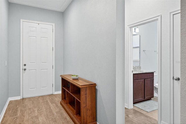 1559 Bayfront Park Aly, Winter Garden, FL 34787 - hall featuring light wood-style flooring and baseboards