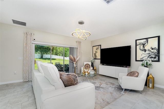 4828 Magnetite Loop, Mount Dora, FL 32757 - living area with a chandelier and baseboards