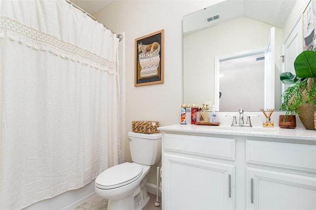 4828 Magnetite Loop, Mount Dora, FL 32757 - full bath with vanity, vaulted ceiling, and tile patterned floors