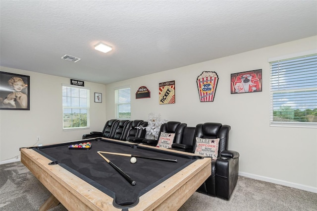 4828 Magnetite Loop, Mount Dora, FL 32757 - rec room featuring carpet flooring, pool table, and a textured ceiling