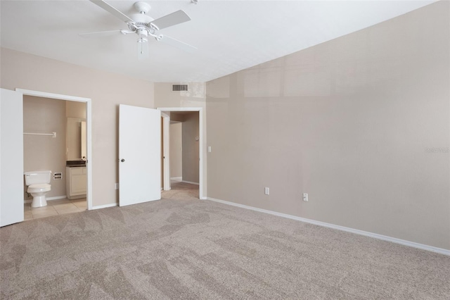 408 Summit Ridge Pl Unit 210, Longwood, FL 32779 - unfurnished bedroom with light colored carpet, ensuite bathroom, and a ceiling fan