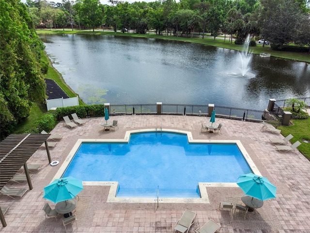 408 Summit Ridge Pl Unit 210, Longwood, FL 32779 - community pool featuring a patio, a water view, and view of scattered trees