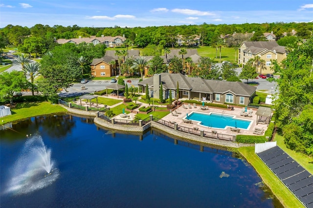 408 Summit Ridge Pl Unit 210, Longwood, FL 32779 - aerial perspective of suburban area with a pool and a nearby body of water