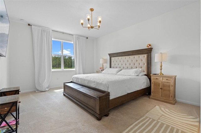 17571 Saw Palmeto Ave, Clermont, FL 34714 - bedroom with a chandelier and light colored carpet