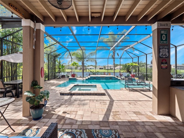 2454 Black Lake Blvd, Winter Garden, FL 34787 - view of swimming pool with a lanai, a patio area, and a pool with connected hot tub