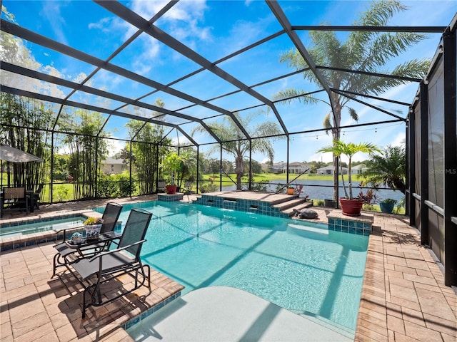2454 Black Lake Blvd, Winter Garden, FL 34787 - view of pool with a patio area, a pool with connected hot tub, and a lanai