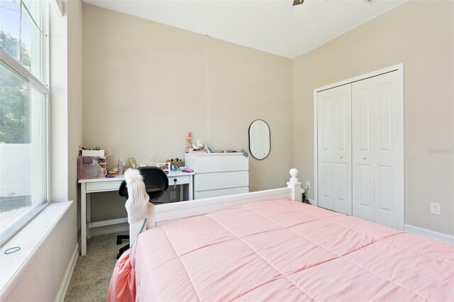 430 Baker Ave, Lake Helen, FL 32744 - bedroom with carpet flooring, multiple windows, a closet, and an office area
