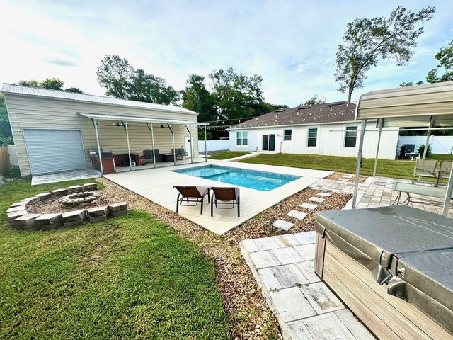 430 Baker Ave, Lake Helen, FL 32744 - view of swimming pool featuring a fire pit and a patio