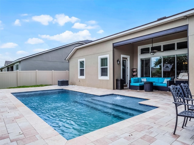 14903 Ellingsworth Ln, Winter Garden, FL 34787 - view of pool with an outdoor hangout area, a patio area, and a ceiling fan