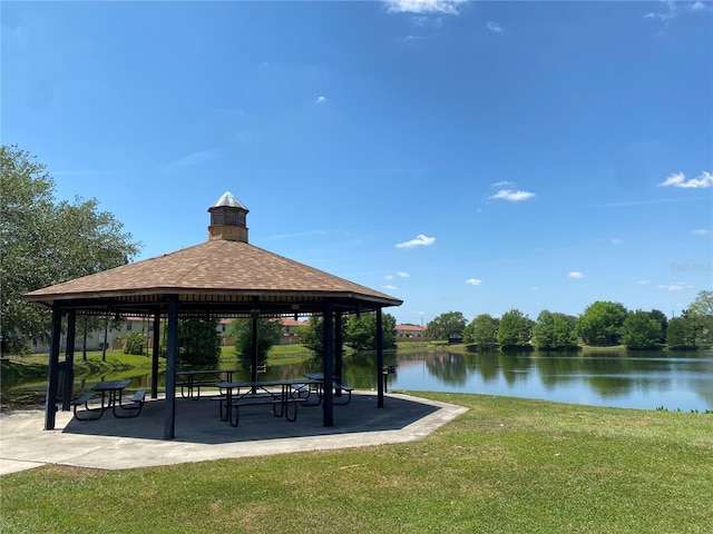 1709 Shady Ridge Ct Unit 243, Orlando, FL 32807 - view of property's community with a gazebo, a yard, and a water view
