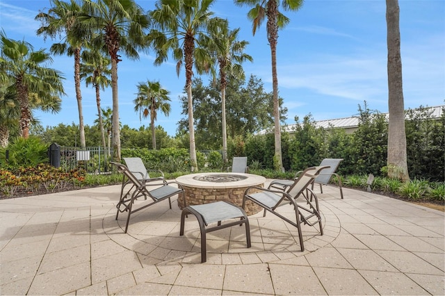 7540 Bishop Square Dr, Winter Garden, FL 34787 - view of patio / terrace featuring an outdoor fire pit
