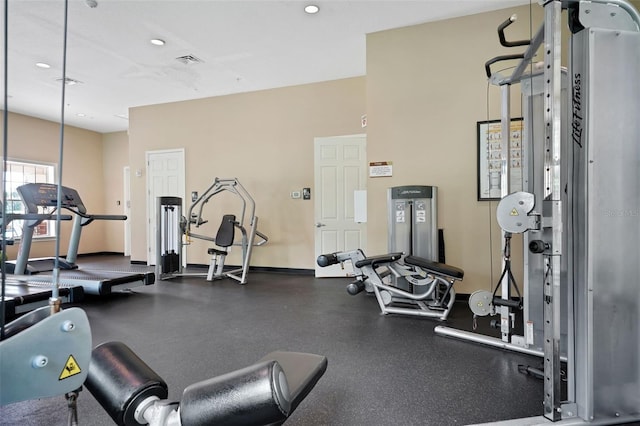 7540 Bishop Square Dr, Winter Garden, FL 34787 - exercise room with recessed lighting and baseboards