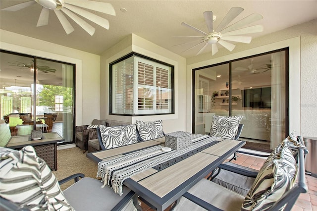 1406 Deuce Cir, Champions Gate, FL 33896 - view of patio / terrace featuring ceiling fan, outdoor dining space, and an outdoor living space