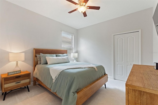 1406 Deuce Cir, Champions Gate, FL 33896 - bedroom with light carpet and ceiling fan