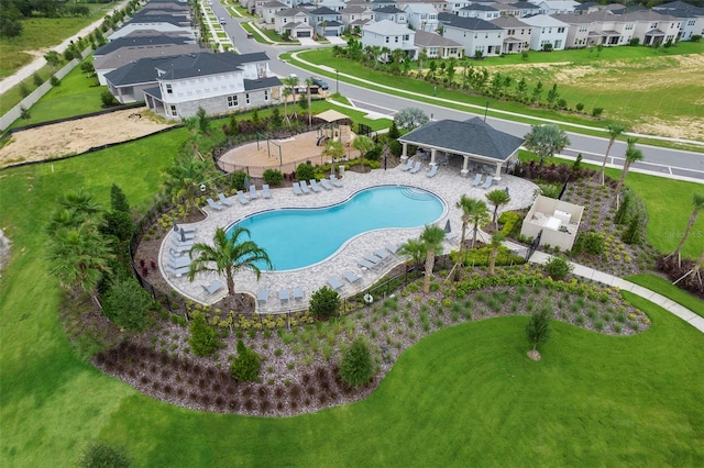2604 Pinnacle, Clermont, FL 34711 - community pool featuring a gazebo, a residential view, a patio, and a yard