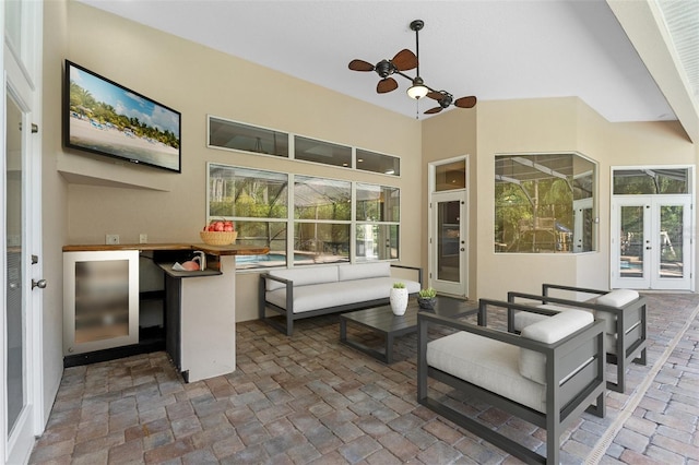 32 Allenwood Look, Ormond Beach, FL 32174 - view of patio featuring french doors and an outdoor living space